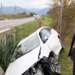Autoturismul condus de moldoveancă a parcurs în jur de 50 de metri în rigola drumului