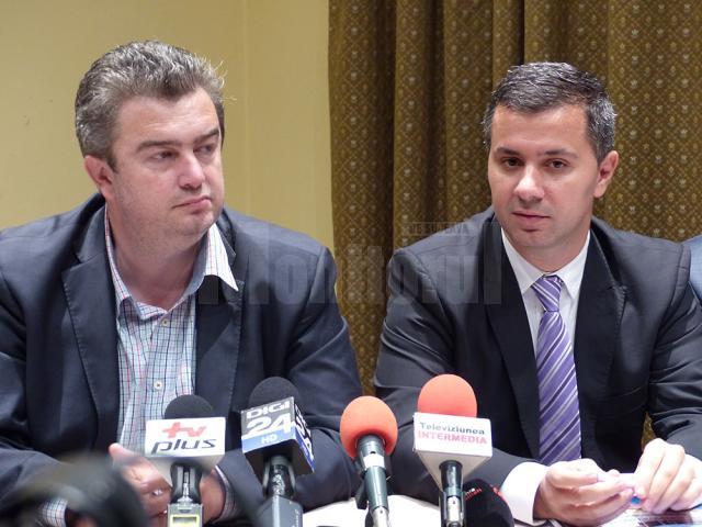 Preşedintele CJ Suceava, Catalin Nechifor, şi ministrul Fondurilor Europene, Marius Nica