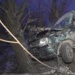 Autoturismul Nissan Micra s-a izbit în doi copaci aflaţi la marginea drumului