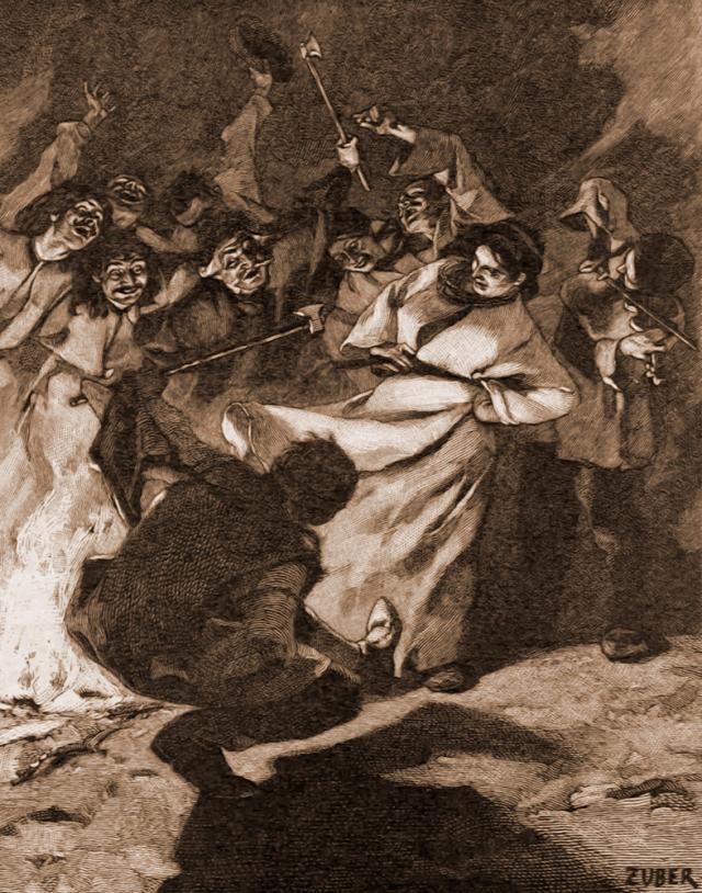 Dansul Focului – desen de Julius Zalaty Zuber (1867-1918)