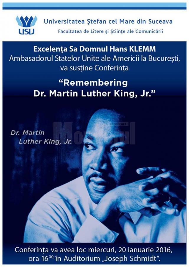 Ambasadorul va susține un discurs despre viața și activitatea lui Martin Luther King Jr.