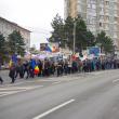 Marşul de protest al forestierilor s-a desfăşurat paşnic, singurul inconvenient fiind blocarea circulaţiei pe bulevardul principal