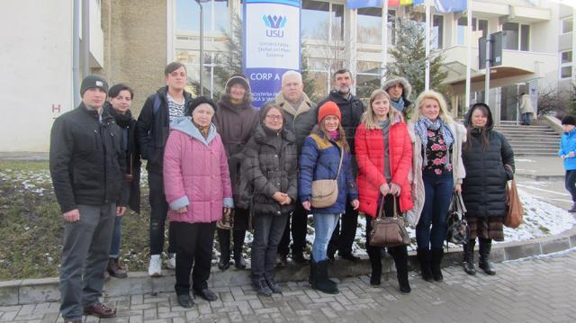 Cursanți ai Lectoratului de limba română de la Universitatea din Cernăuți, în vizită la USV