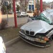 Autoturismul BMW, transformat  intr-un morman de fiare, după accidentul de pe 10 februarie  a.c.