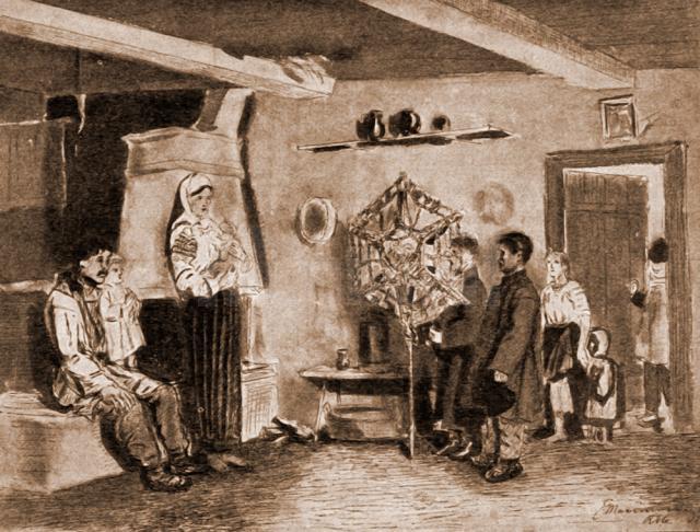 Cu steaua, la români – desen de Mattias Adolf Charlemont (1820-1871)