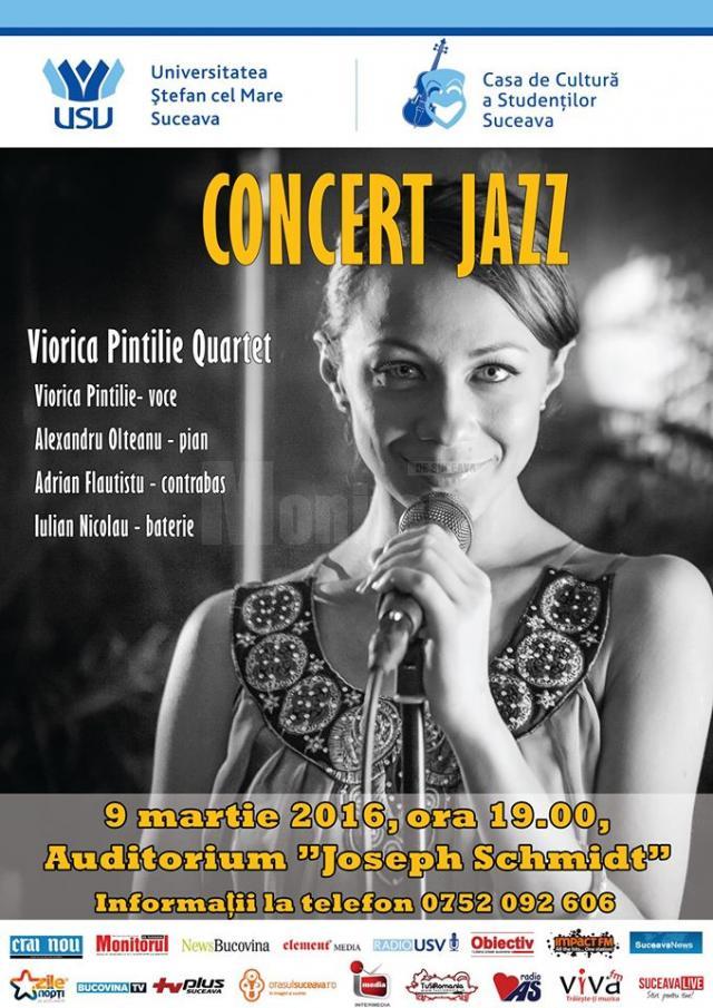 Concert de jazz cu Viorica Pintilie, miercuri, la USV
