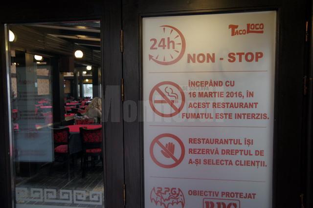 Avertisment pentru fumători restaurant Taco Loco