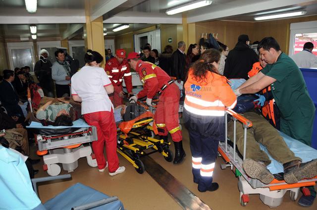 În urma accidentului secţia UPU a spitalului judeţean s-a umplut de răniţi