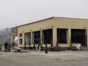Restaurantul Trafic din Câmpulung Moldovenesc, după explozie