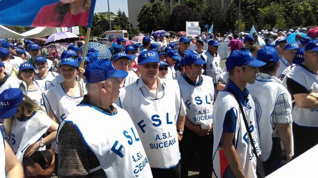 Aproape 200 de profesori din judeţ au protestat ieri la Bucureşti
