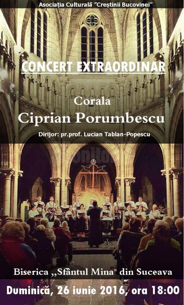 Corala „Ciprian Porumbescu”, în concert la Biserica “Sfântul Mina” din Suceava