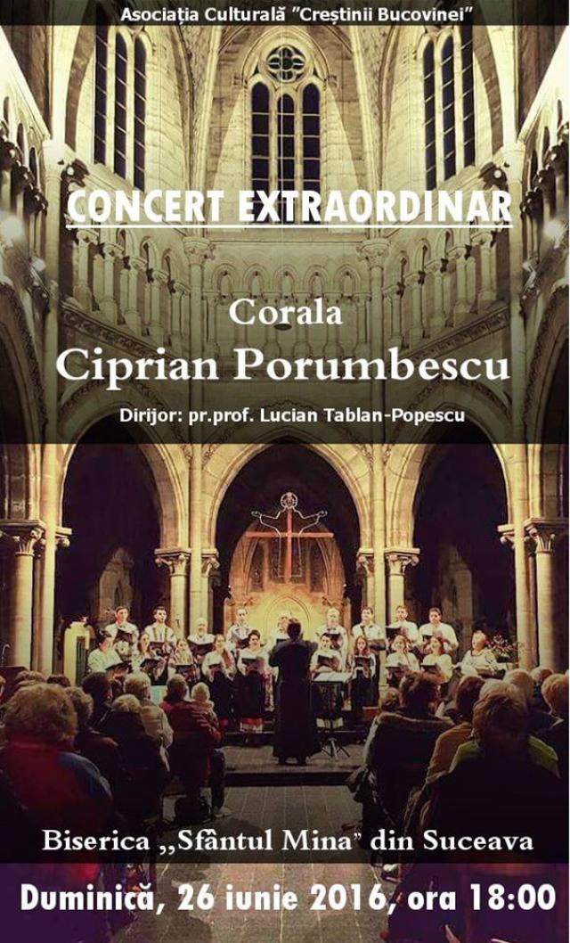 Corala „Ciprian Porumbescu”, în concert la Biserica “Sfântul Mina”
