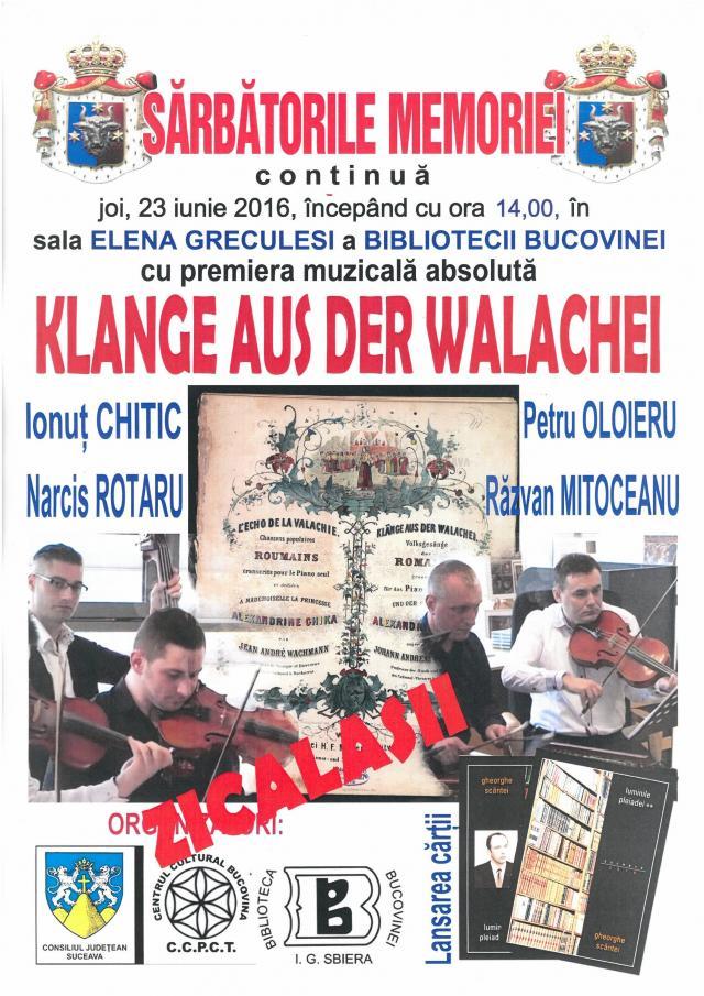 Lansare de carte și concert de muzică veche, la Biblioteca Bucovinei