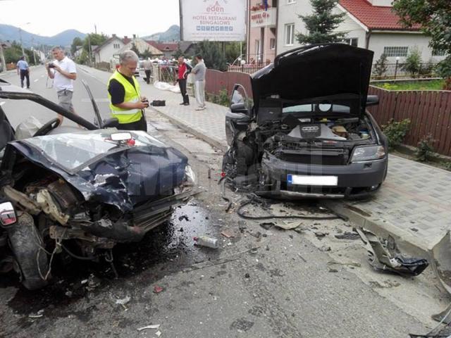 Cinci oameni au ajuns la spital, după ce un şofer de 20 de ani a depăşit o coloană de maşini