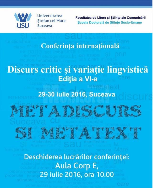 Conferinţă internaţională în domeniul lingvisticii, la Universitatea din Suceava