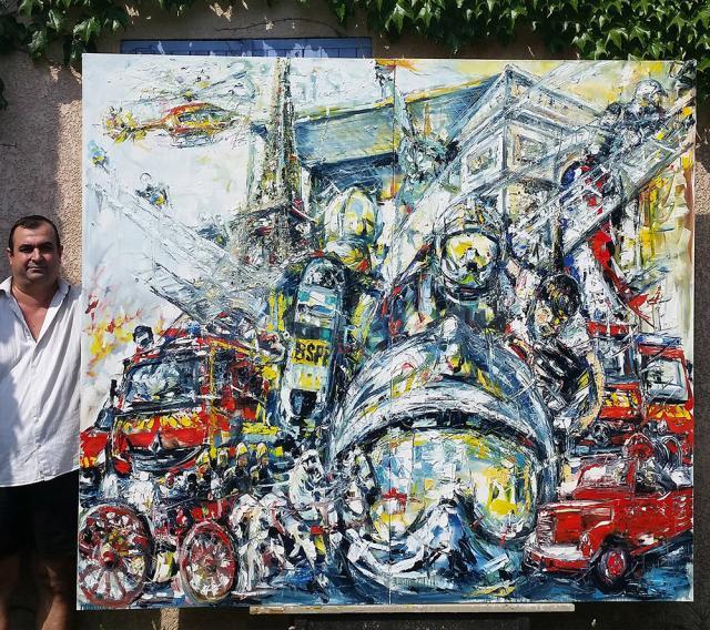 Paul Anastasiu şi tabloul pentru pompierii din Paris