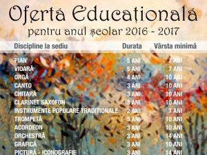 Oferta educațională a Școlii de Arte „Ion Irimescu” Suceava