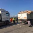 Două vehicule grele, implicate într-un accident pe E 85