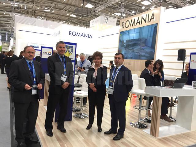 Preşedintele CCI Suceava, Nicolae Troaşe (dreapta), şi primarul din Siret, Adrian Popoiu, au participat la Târgul Expo Real din Munchen