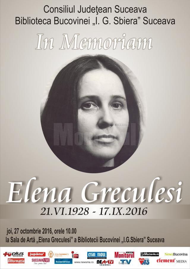 „In Memoriam Elena Greculesi”, la Biblioteca Bucovinei