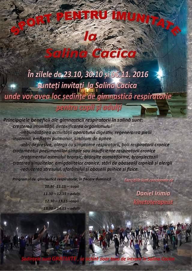 Şedinţe de gimnastică respiratorie gratuite, la Salina Cacica