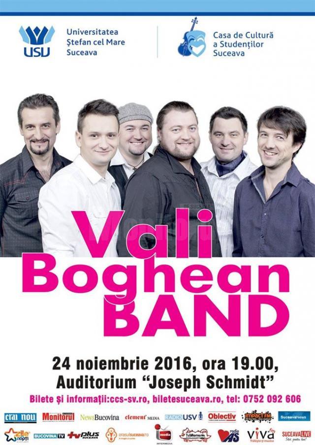 Vali Boghean Band, astăzi, pe scena Auditoriumului "Joseph Schmidt"