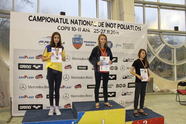 Daria Lucan loc I și nou record național la 50 metri Bras și  Maria Verciuc, locul III în aceeași probă