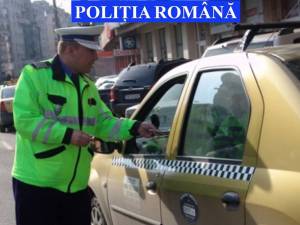 Aproape jumătate din taxiurile verificate de poliţişti prezentau nereguli