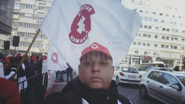 Cinci sindicalişti de la SANITAS Suceava au pichetat Ministerul Sănătăţii