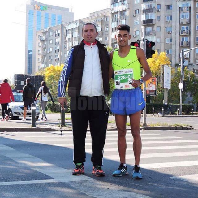 Atletul Andrei Dorin Rusu alături de antrenorul său, Cristian Prâsneac