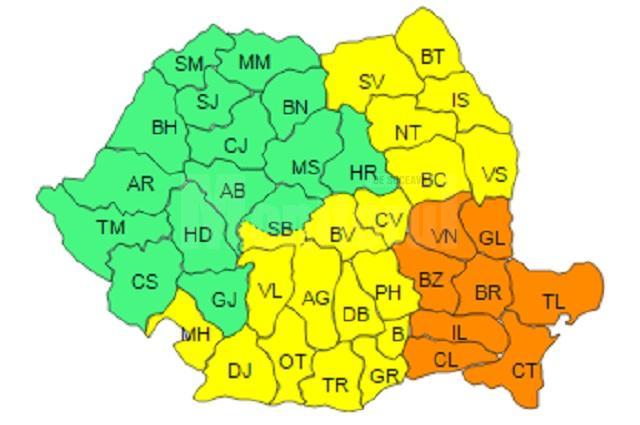 Cod galben de ninsoare în judeţul Suceava