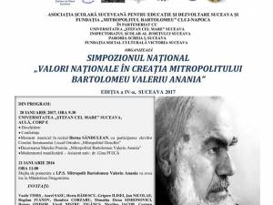 Simpozionul Naţional „Valori naţionale în creaţia Mitropolitului Bartolomeu Valeriu Anania”
