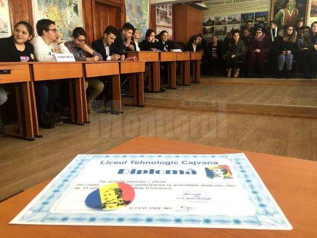 Activităţi culturale şi concursuri de cultură generală, la Liceul Tehnologic Cajvana