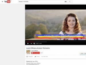 Videoclipul melodiei „Acasă-i România”, al Laurei Olteanu, are peste un milion de vizualizări pe YouTube