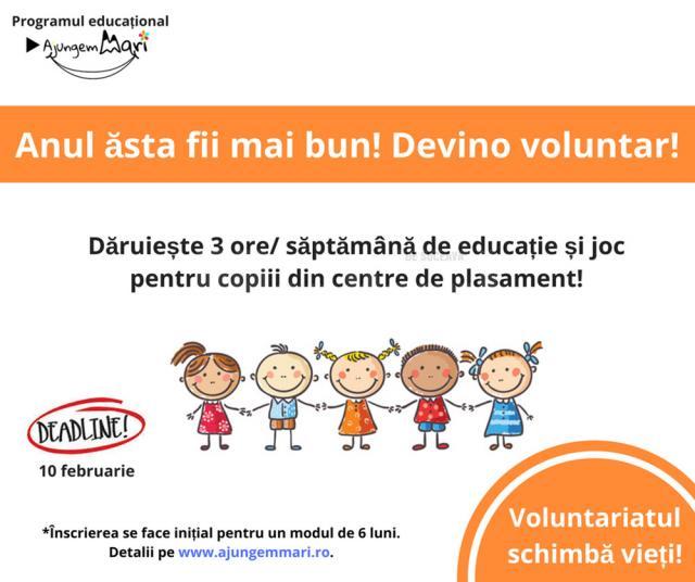 Apel la voluntariat pentru educaţia copiilor din centrele de plasament din judeţ