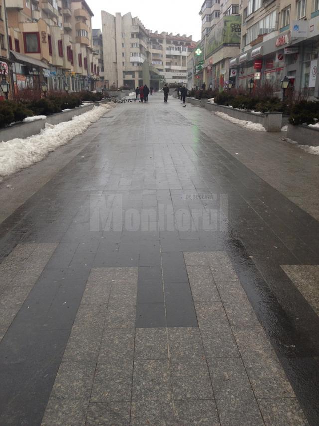 Poleiul de pe esplanadă, trotuare şi aleile din Parcul Central din municipiul Suceava au dus ieri la Urgenţe 10 suceveni