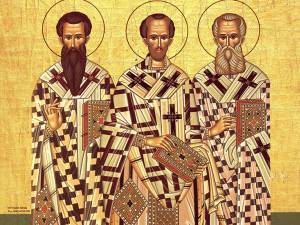 Sfinţii Trei Ierarhi: Vasile cel Mare, Grigorie Teologul şi Ioan Gură de Aur