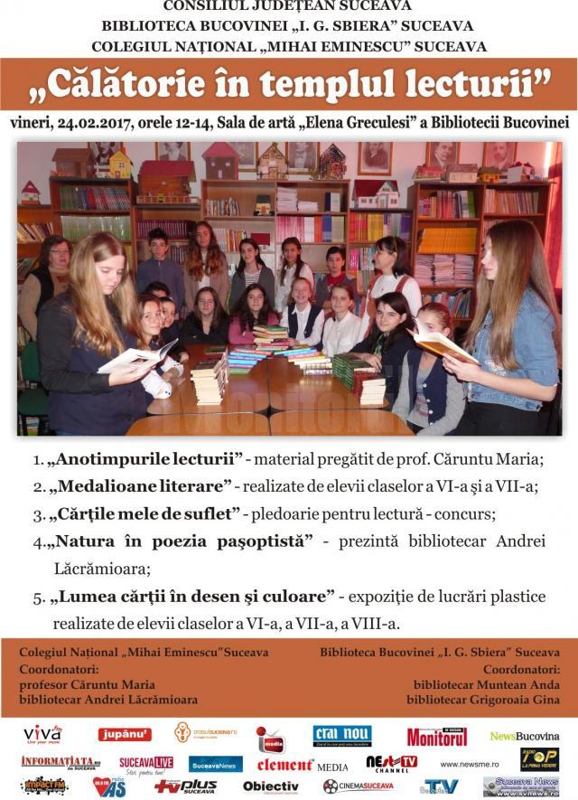 „Călătorie în templul lecturii”, la Biblioteca Bucovinei