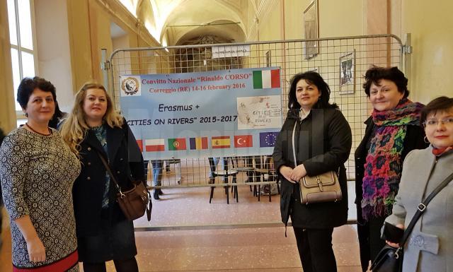 Profesori de la Şcoala Gimnazială Nr. 4 Suceava, într-un schimb de experienţă la o şcoală din Correggio – Italia