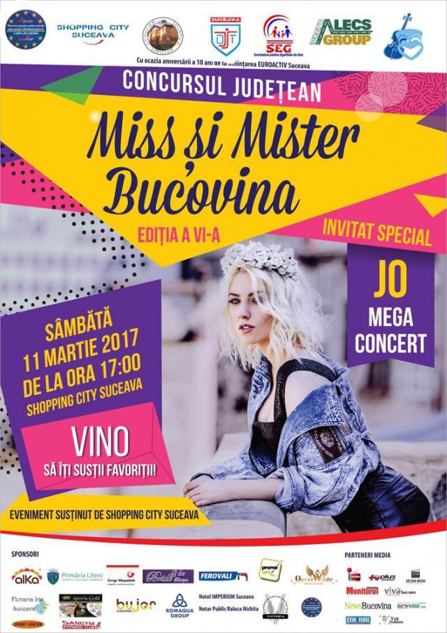 Concursul judeţean „Miss şi Mister Bucovina”, sâmbătă, la Shopping City