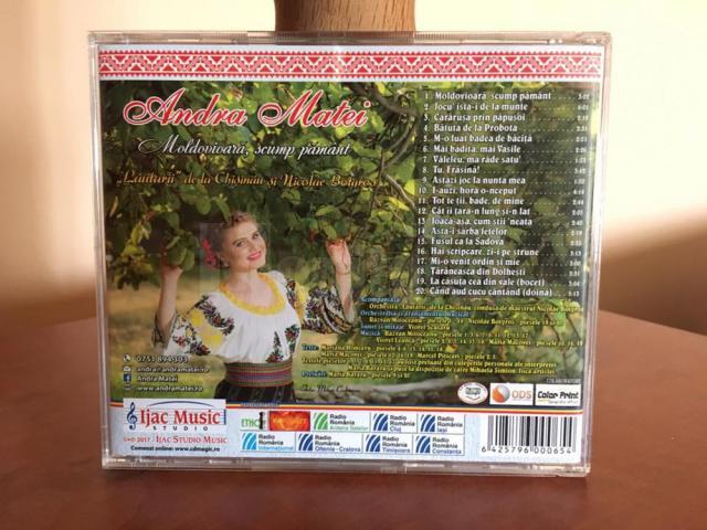 „Moldovioară, scump pământ”, primul album muzical al tinerei interprete Andra Ioana Matei