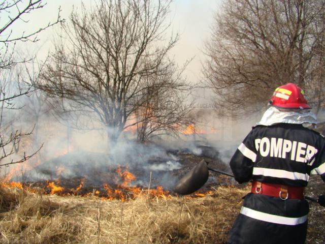 Două incendii de vegetaţie provocate de două bătrâne au afectat livezi şi fâneţe în zona de munte