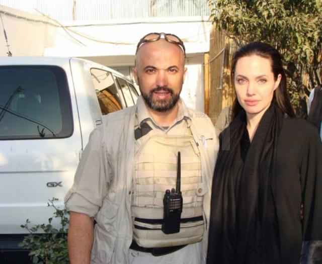 Cătălin Dan Gemănar alături de Angelina Jolie. Foto: Arhiva personală