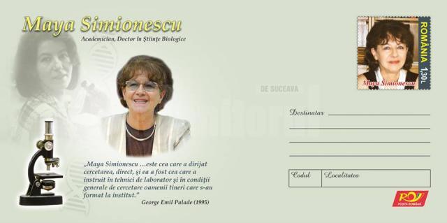 Un plic filatelic aniversar dedicat acad. Maya Simionescu