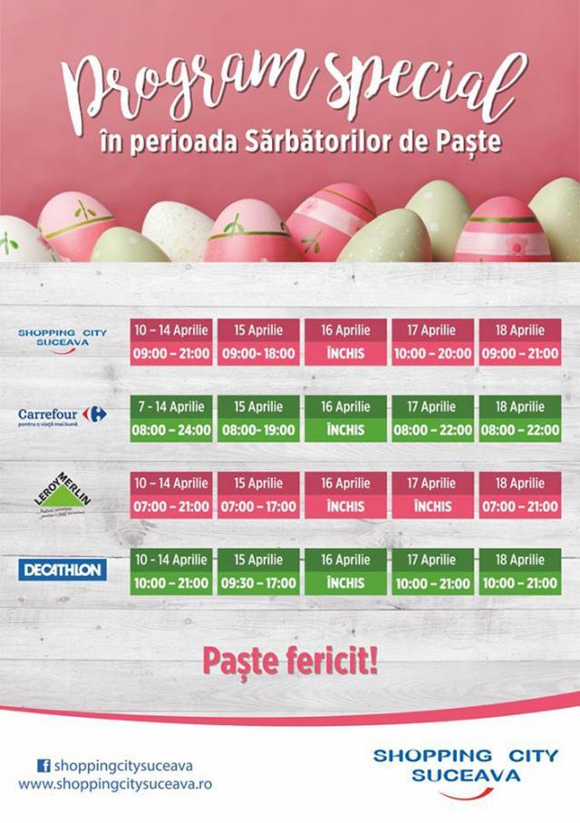 Programul de Paşte în mallurile şi supermarketurile din Suceava