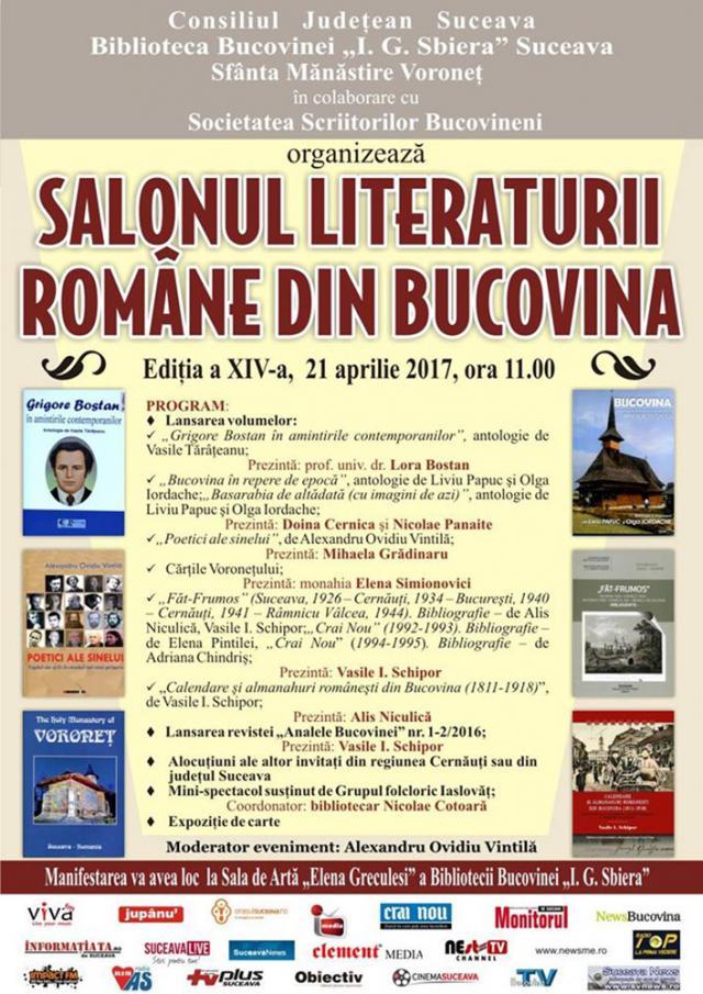 Salonul Literaturii Române din Bucovina, la Biblioteca „I.G. Sbiera” Suceava