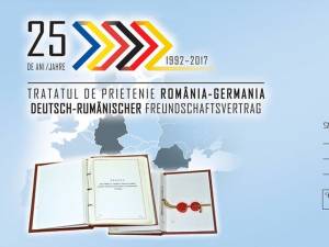 Întreg poştal cu titlul generic „25 de ani, Tratatul de prietenie România - Germania”