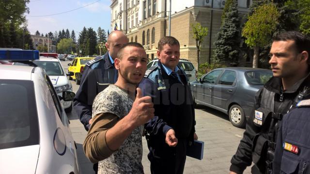 Daniel Saviuc după ce a fost ridicat de poliţişti a doua oară