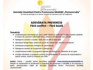 „Adevărata prevenție: Fără conflict - Fără boală”