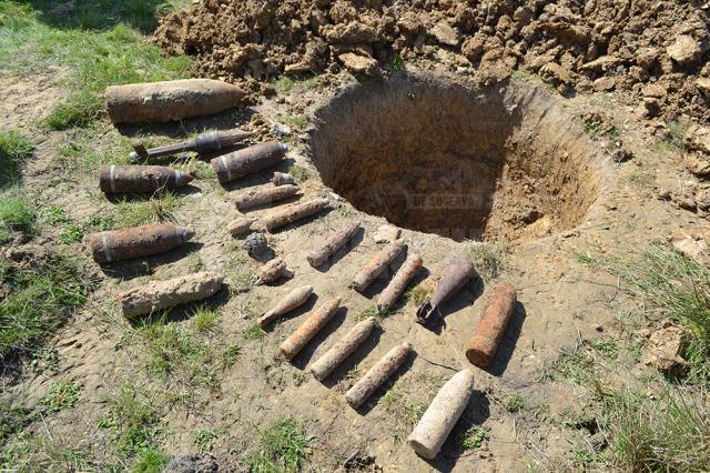 Elemente de muniţie din cele două conflagraţii mondiale au fost găsite în mai multe localităţi din judeţul Suceava